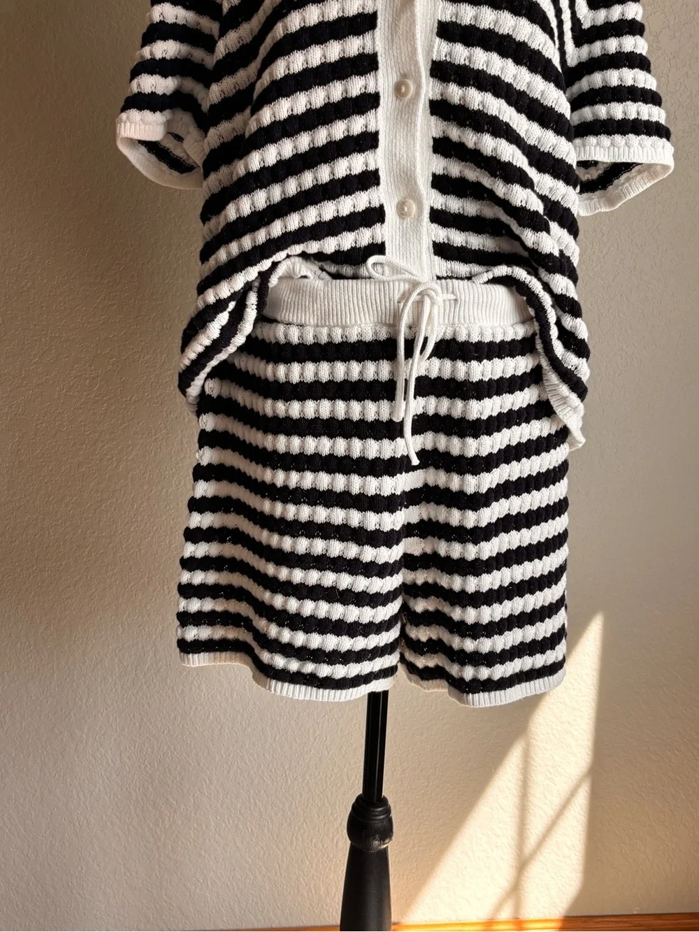 Old Navy Navy White Striped Short sleeves top - shorts matching Set ladies Ltall
